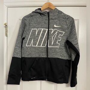 Nike Boys Black and Gray Zip-Up Jacket